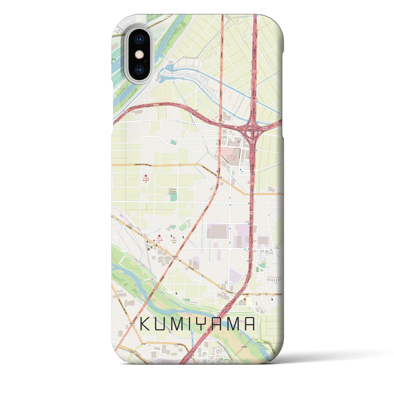 【久御山(京都府)】地図柄iPhoneケース(バックカバータイプ)