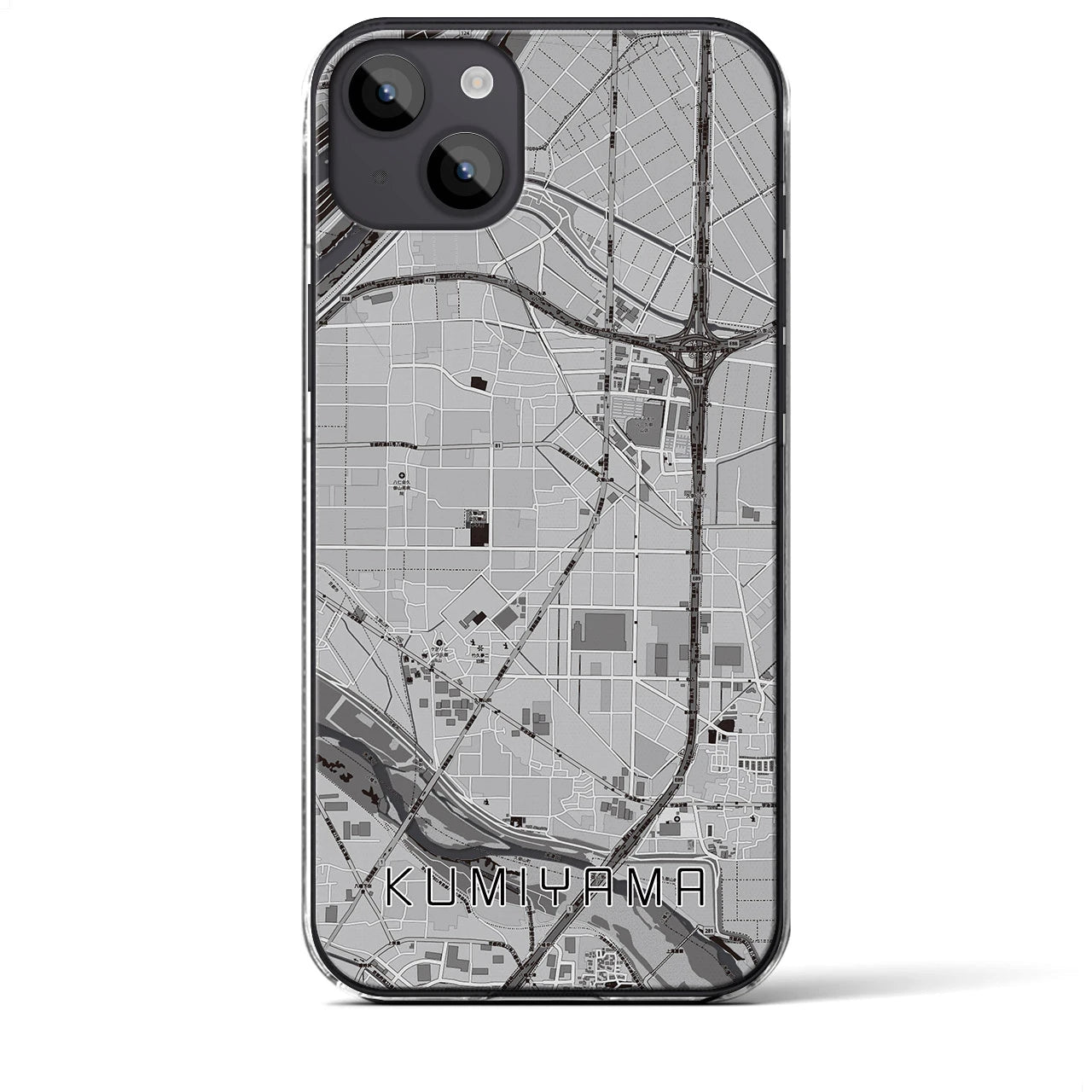 【久御山(京都府)】地図柄iPhoneケース(クリアタイプ)