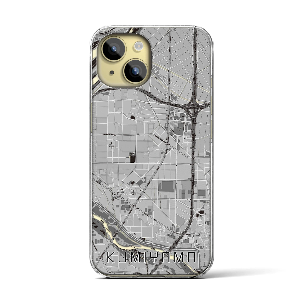 【久御山(京都府)】地図柄iPhoneケース(クリアタイプ)