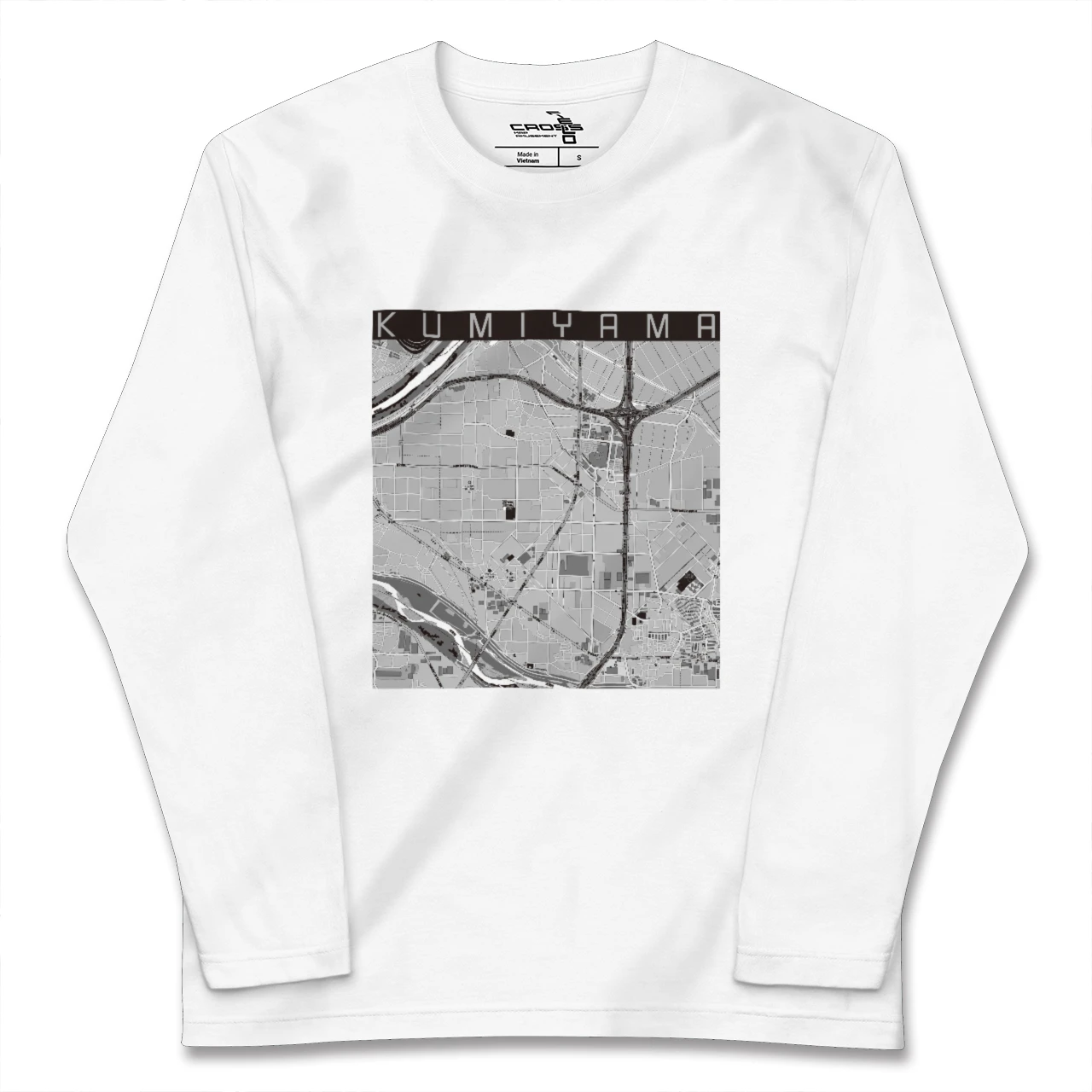 【久御山(京都府)】地図柄ロングスリーブTシャツ