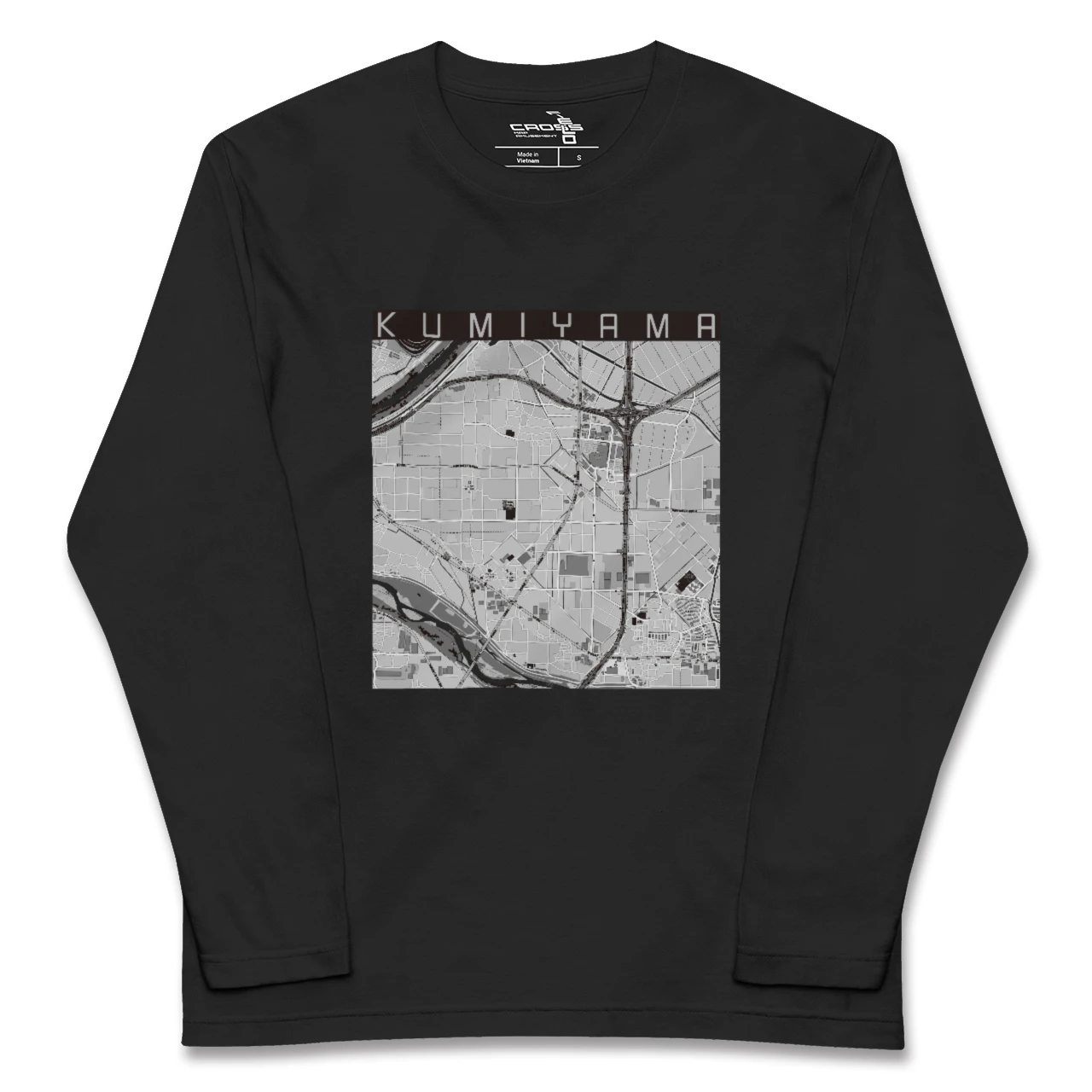 【久御山(京都府)】地図柄ロングスリーブTシャツ