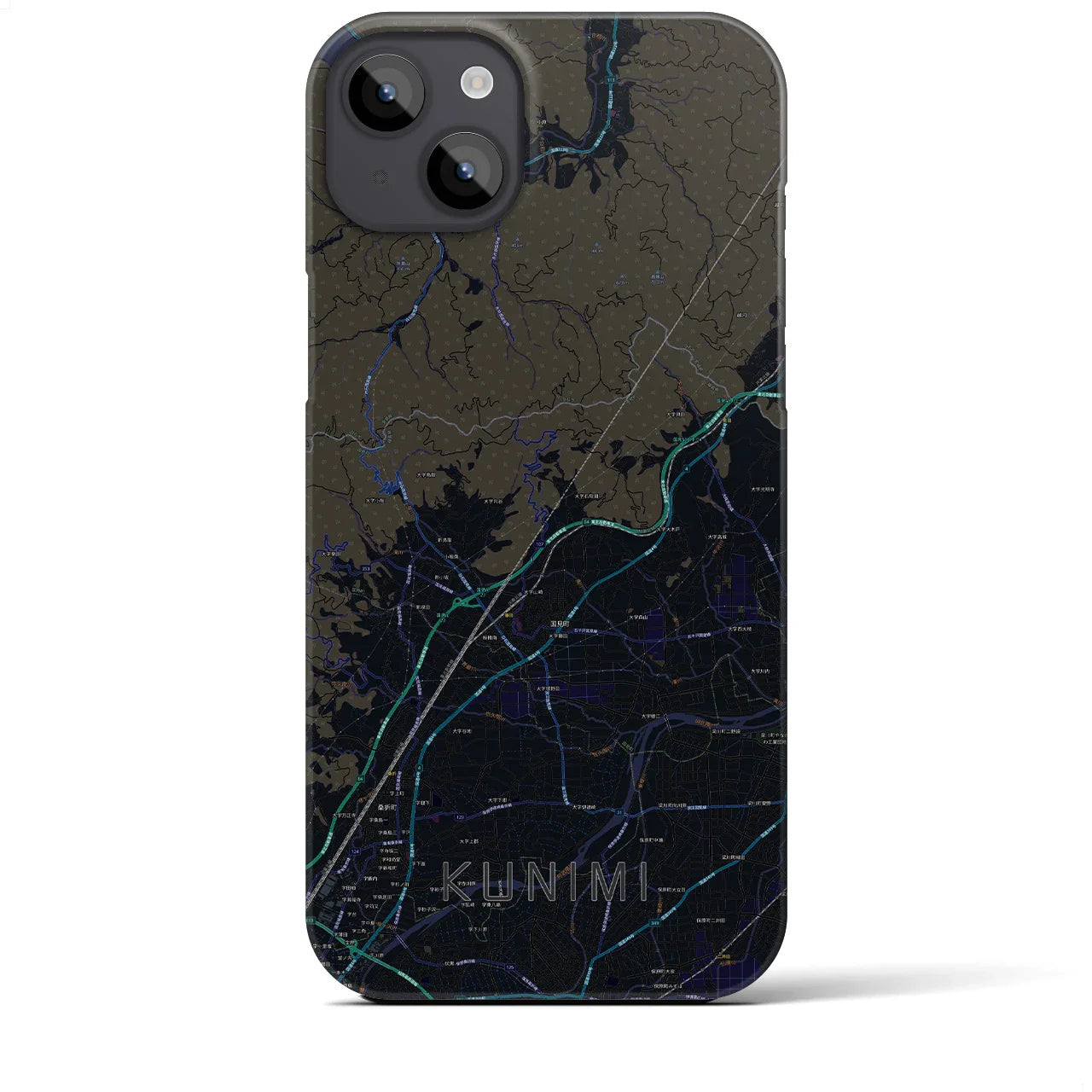 【国見(福島県)】地図柄iPhoneケース(バックカバータイプ)