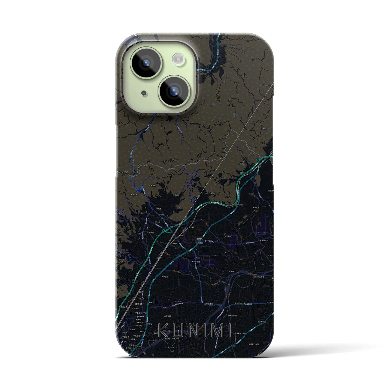 【国見(福島県)】地図柄iPhoneケース(バックカバータイプ)