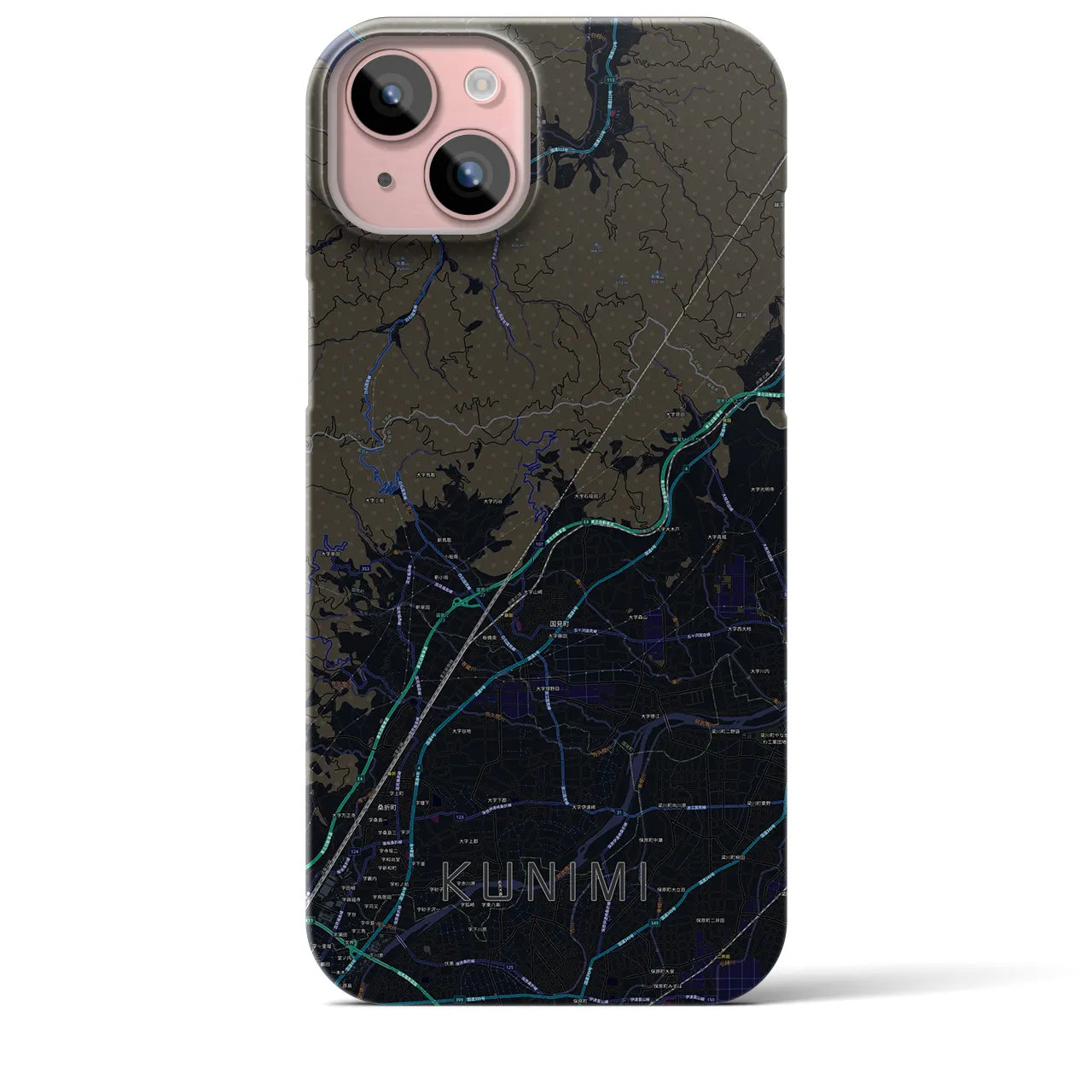 【国見(福島県)】地図柄iPhoneケース(バックカバータイプ)