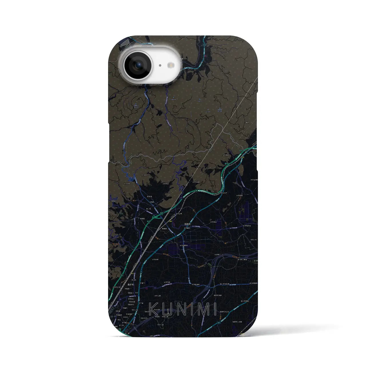 【国見(福島県)】地図柄iPhoneケース(バックカバータイプ)