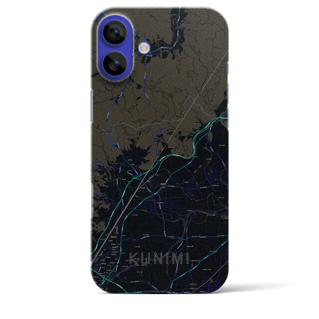 【国見(福島県)】地図柄iPhoneケース(バックカバータイプ)