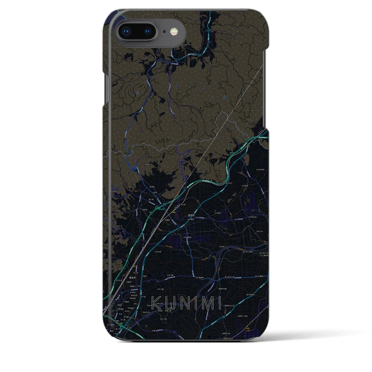 【国見(福島県)】地図柄iPhoneケース(バックカバータイプ)