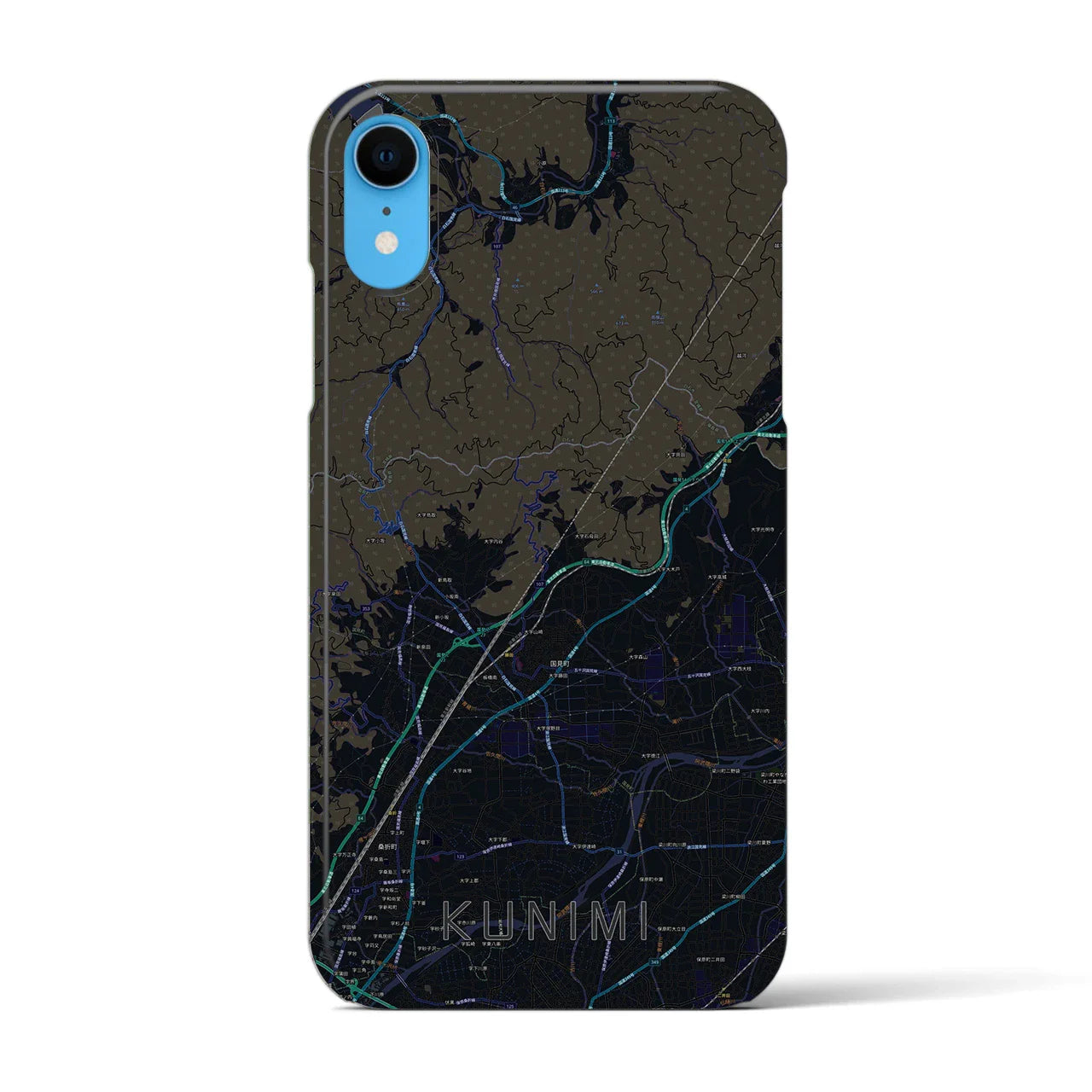 【国見(福島県)】地図柄iPhoneケース(バックカバータイプ)