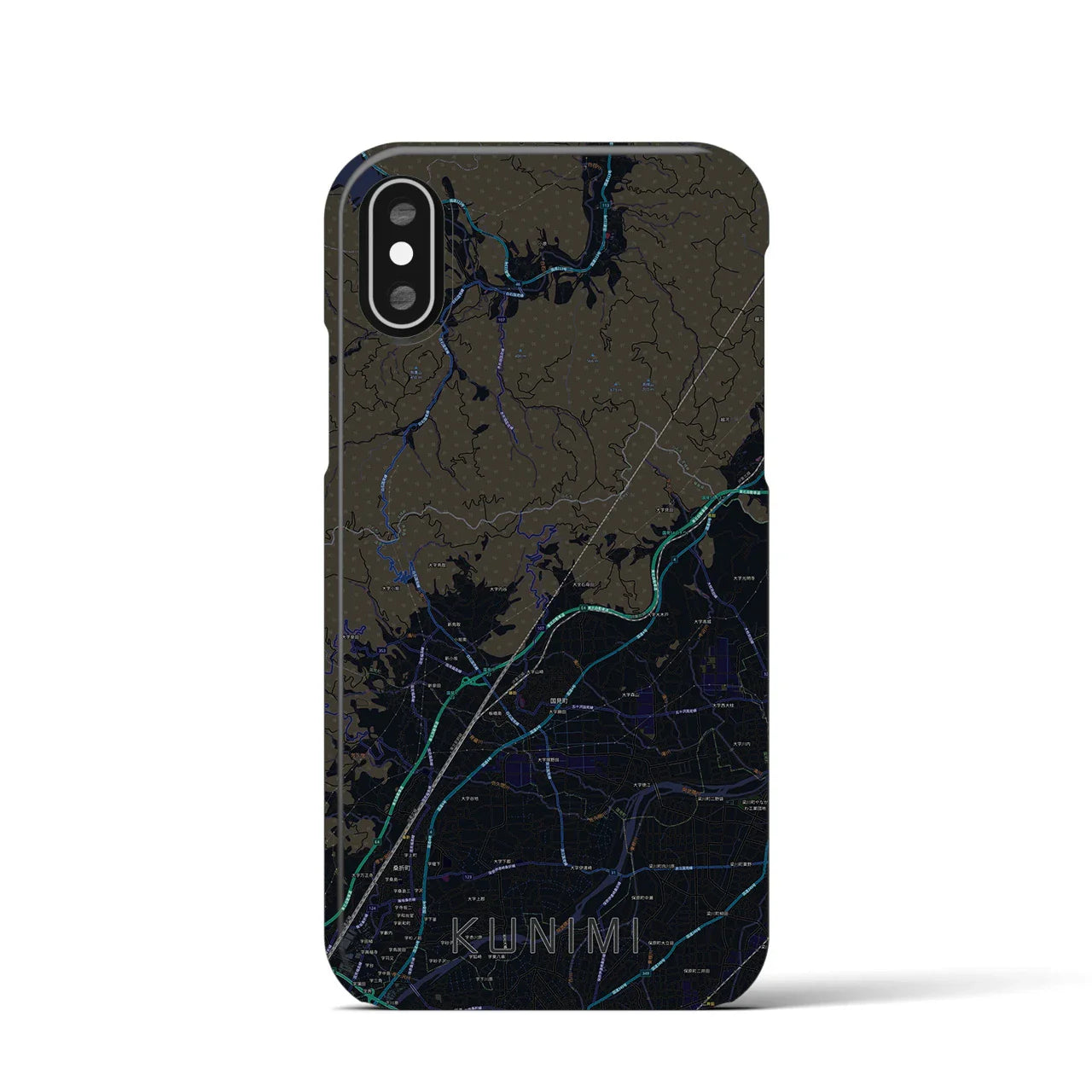【国見(福島県)】地図柄iPhoneケース(バックカバータイプ)