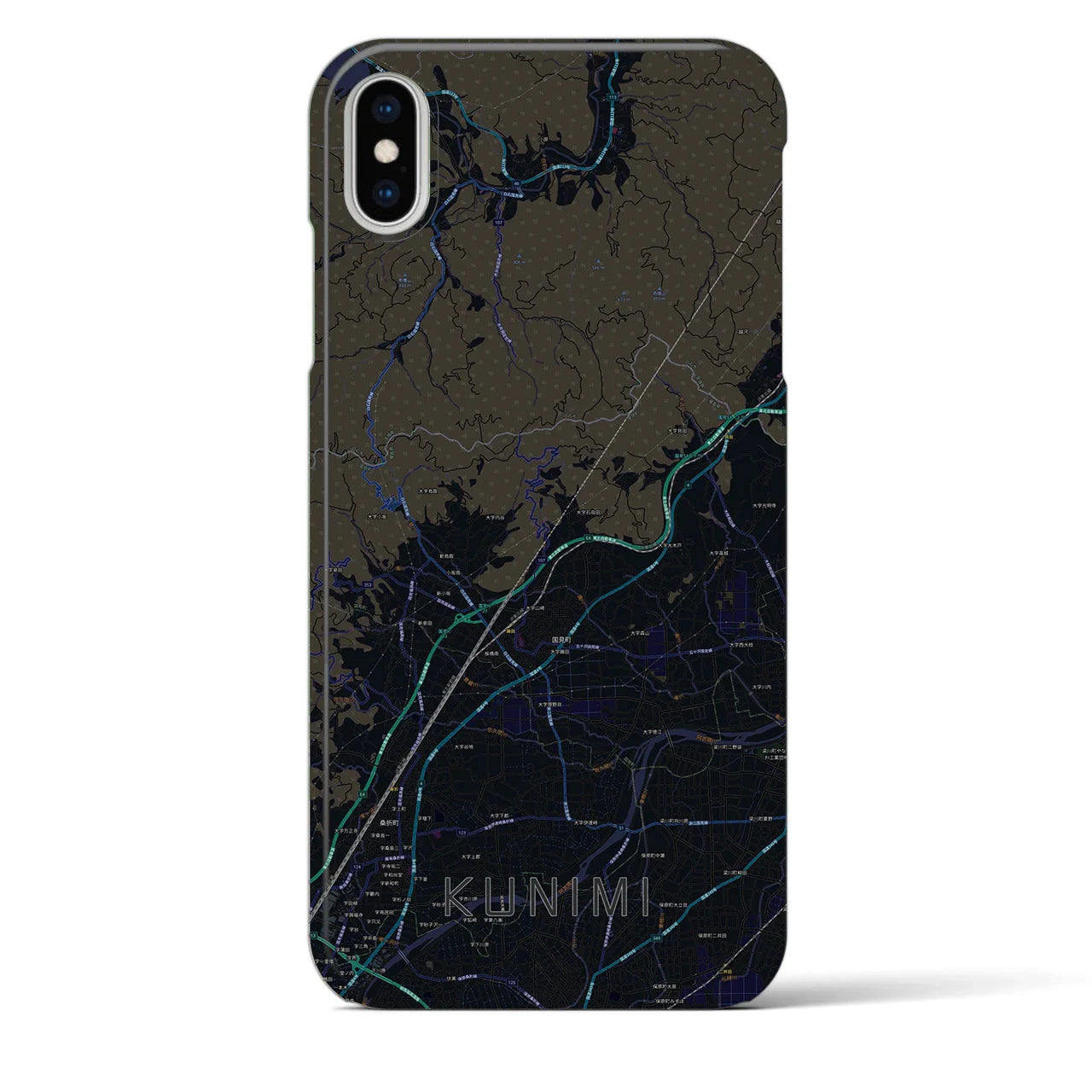 【国見(福島県)】地図柄iPhoneケース(バックカバータイプ)