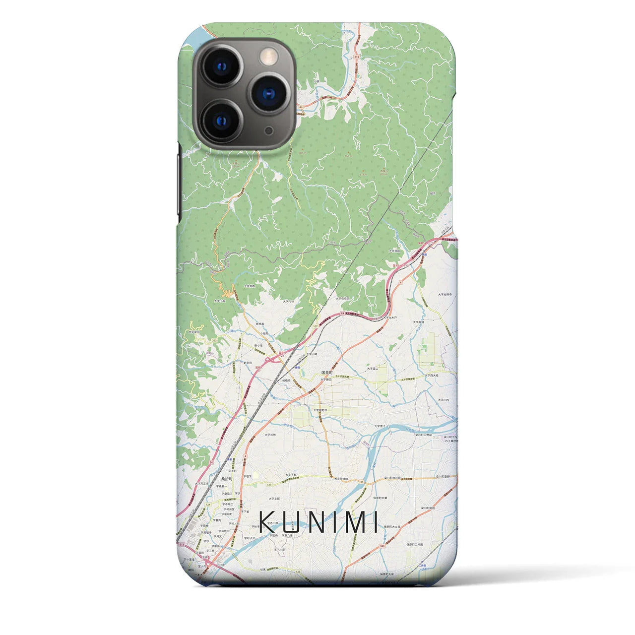 【国見(福島県)】地図柄iPhoneケース(バックカバータイプ)