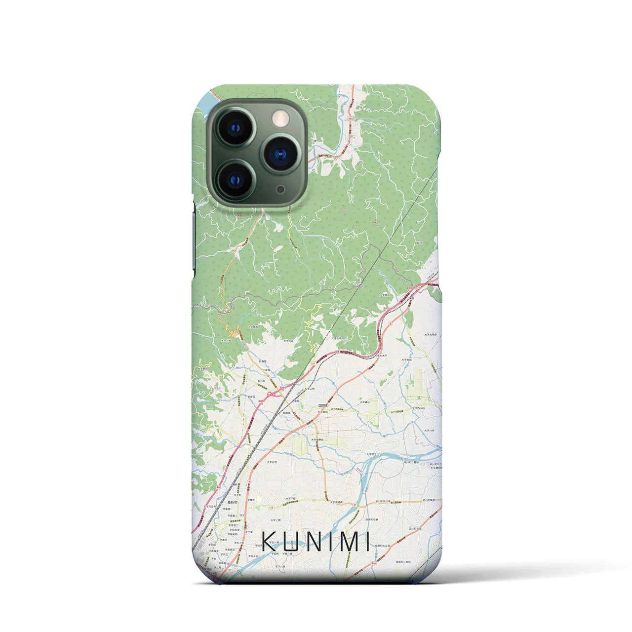 【国見(福島県)】地図柄iPhoneケース(バックカバータイプ)