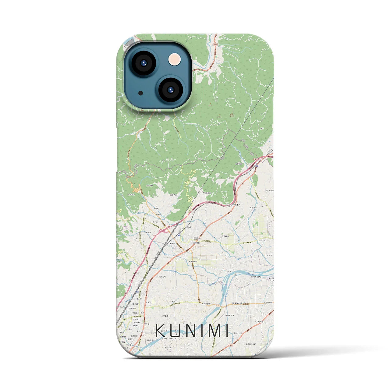 【国見(福島県)】地図柄iPhoneケース(バックカバータイプ)