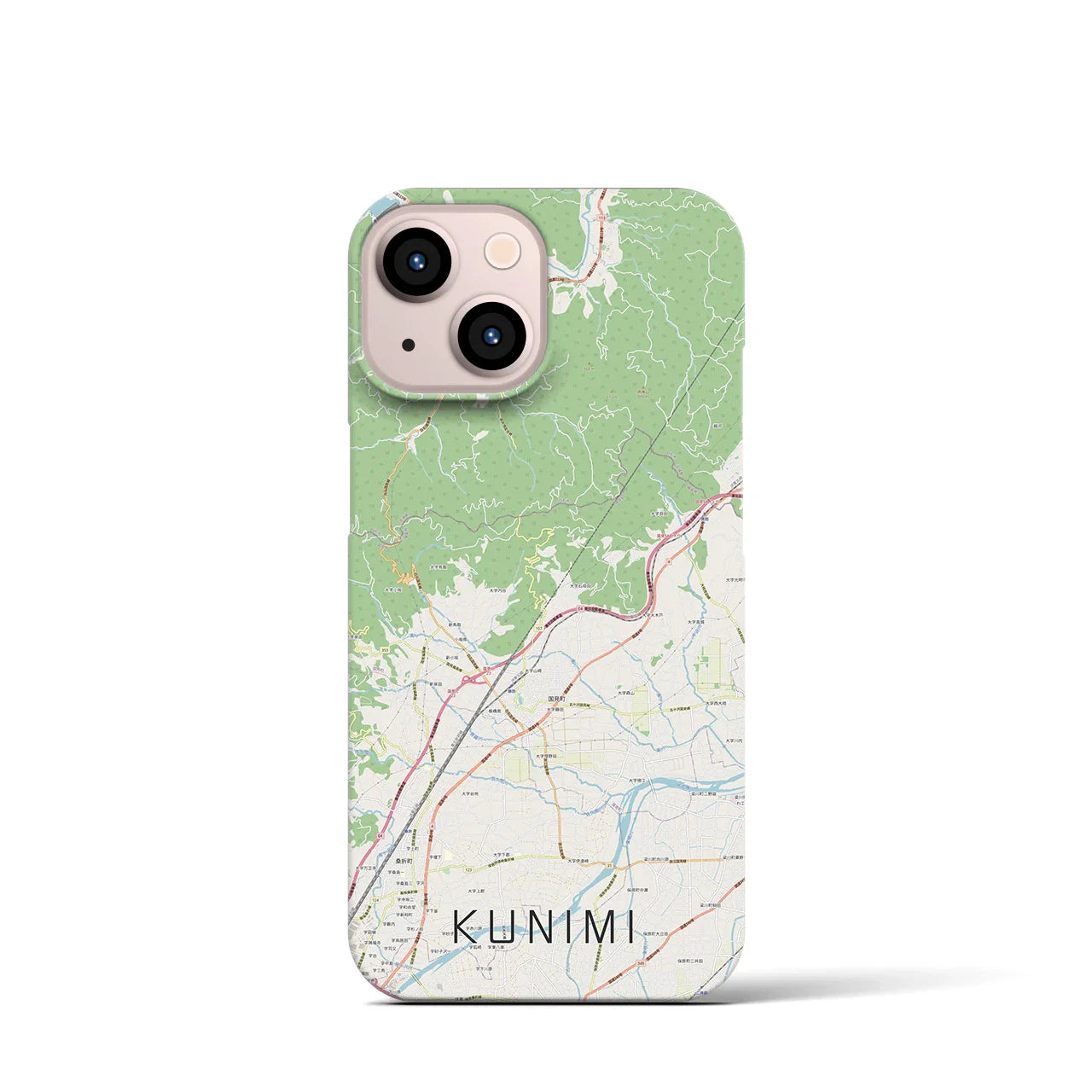 【国見(福島県)】地図柄iPhoneケース(バックカバータイプ)