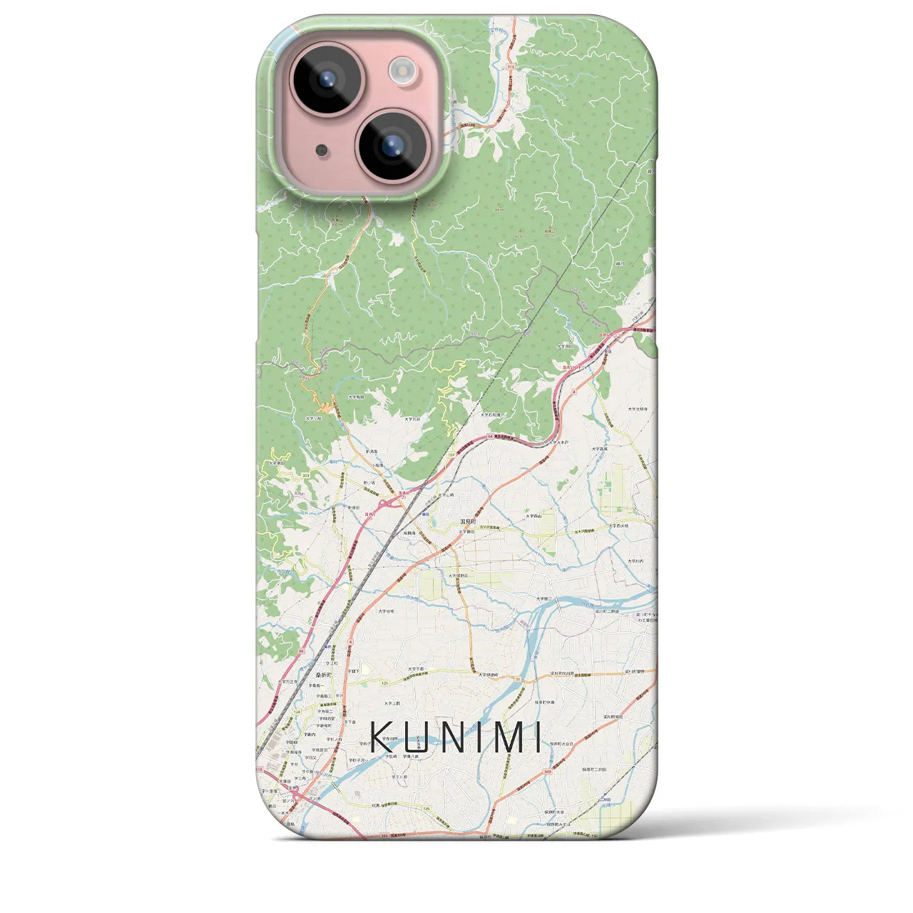 【国見(福島県)】地図柄iPhoneケース(バックカバータイプ)