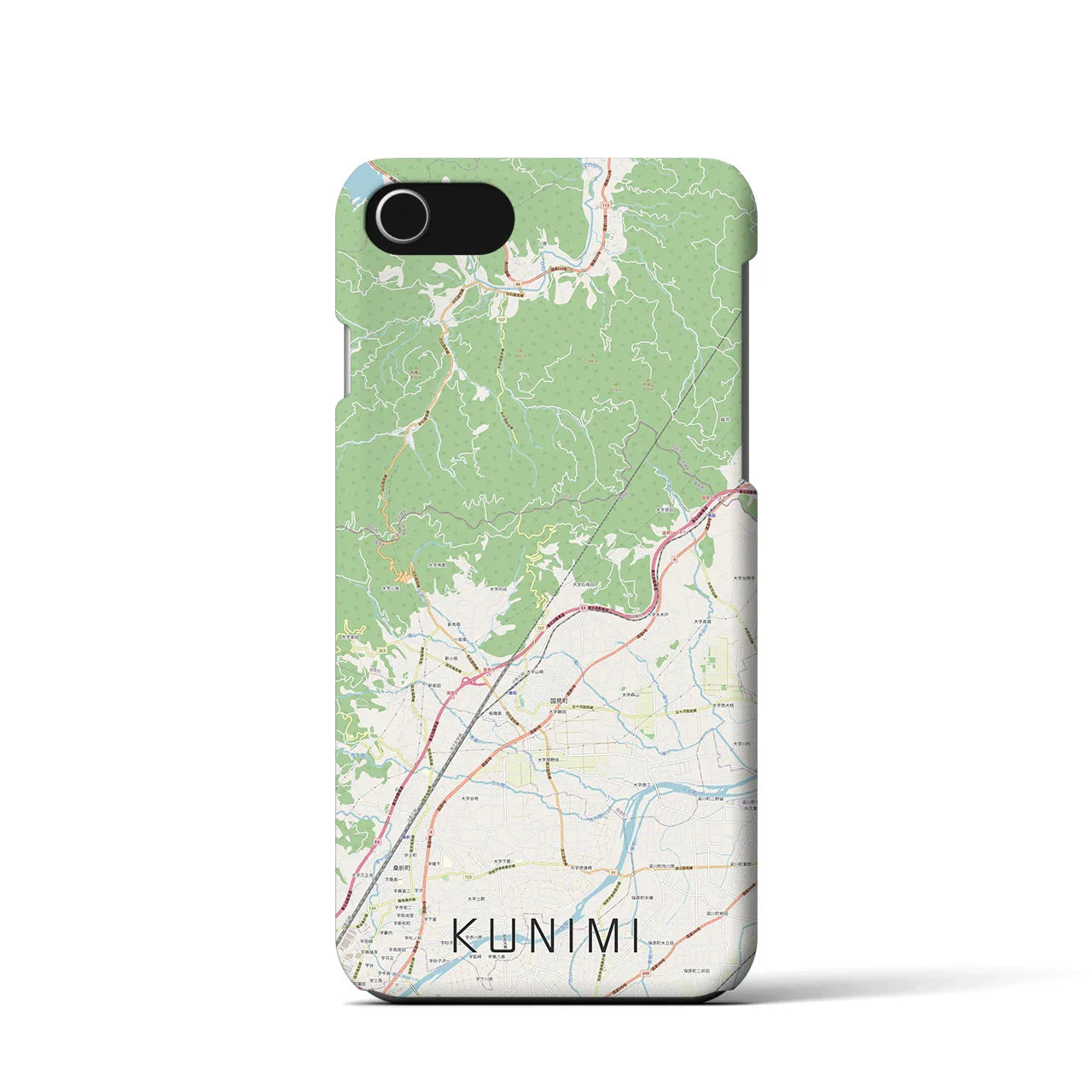 【国見(福島県)】地図柄iPhoneケース(バックカバータイプ)