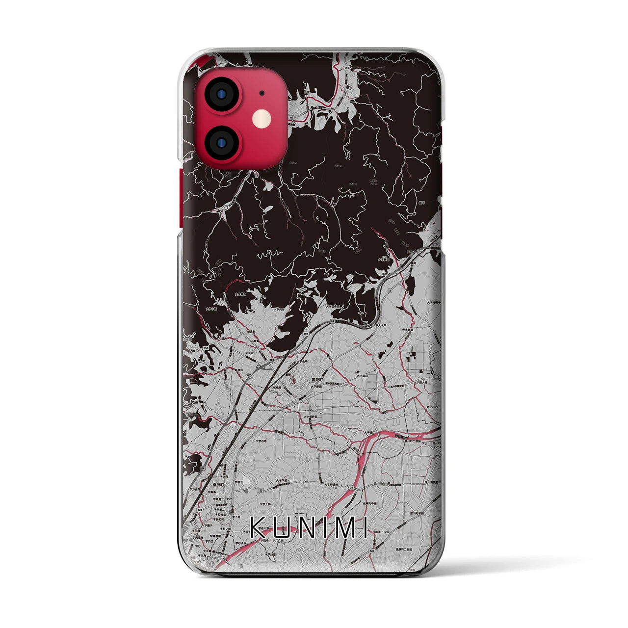 【国見(福島県)】地図柄iPhoneケース(クリアタイプ)