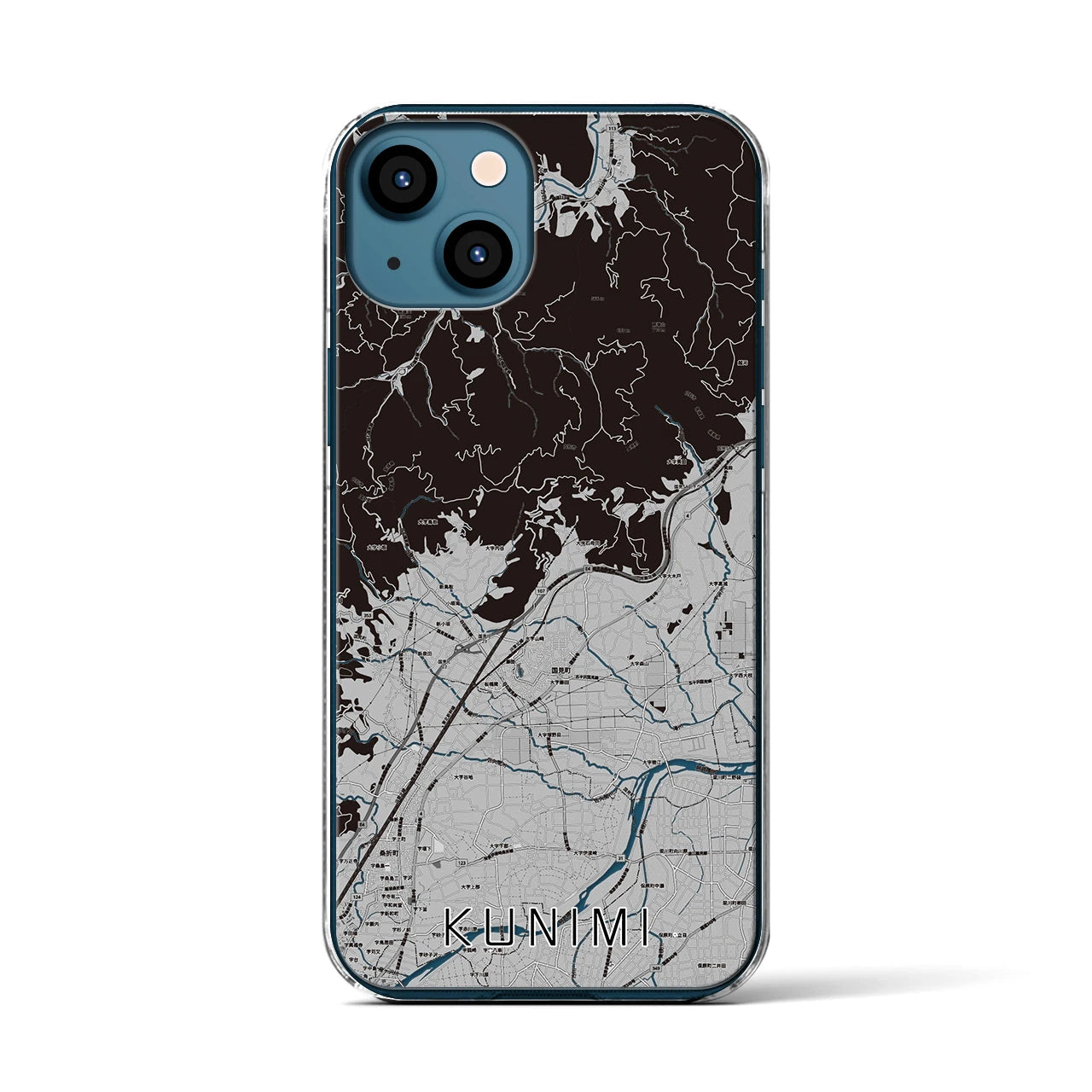 【国見(福島県)】地図柄iPhoneケース(クリアタイプ)