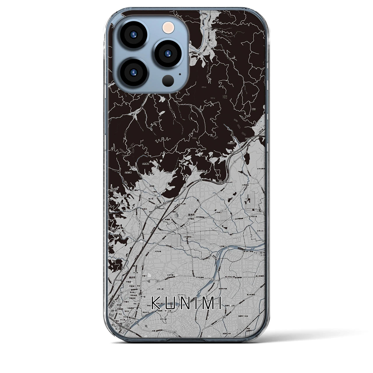 【国見(福島県)】地図柄iPhoneケース(クリアタイプ)