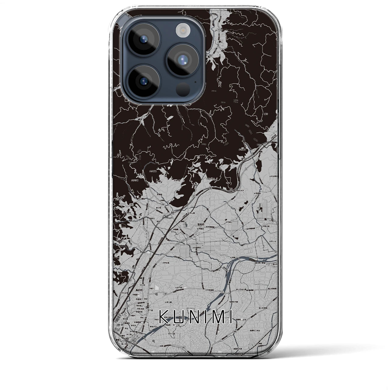 【国見(福島県)】地図柄iPhoneケース(クリアタイプ)