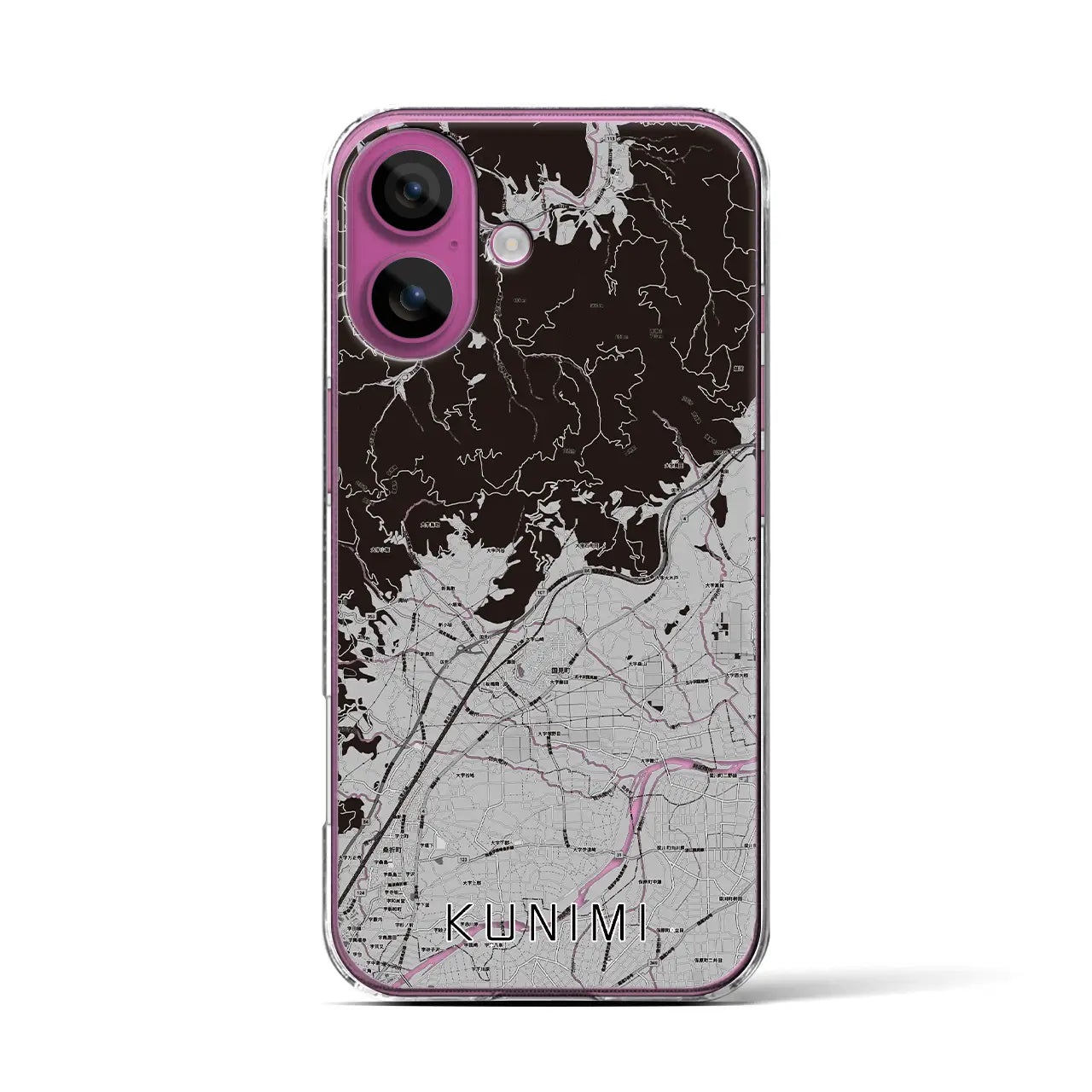 【国見(福島県)】地図柄iPhoneケース(クリアタイプ)