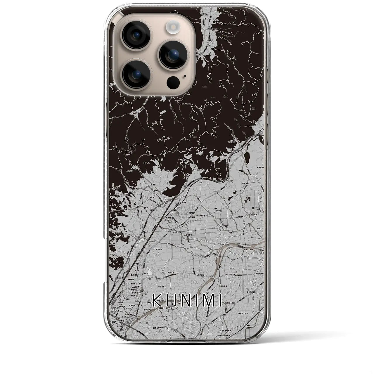 【国見(福島県)】地図柄iPhoneケース(クリアタイプ)