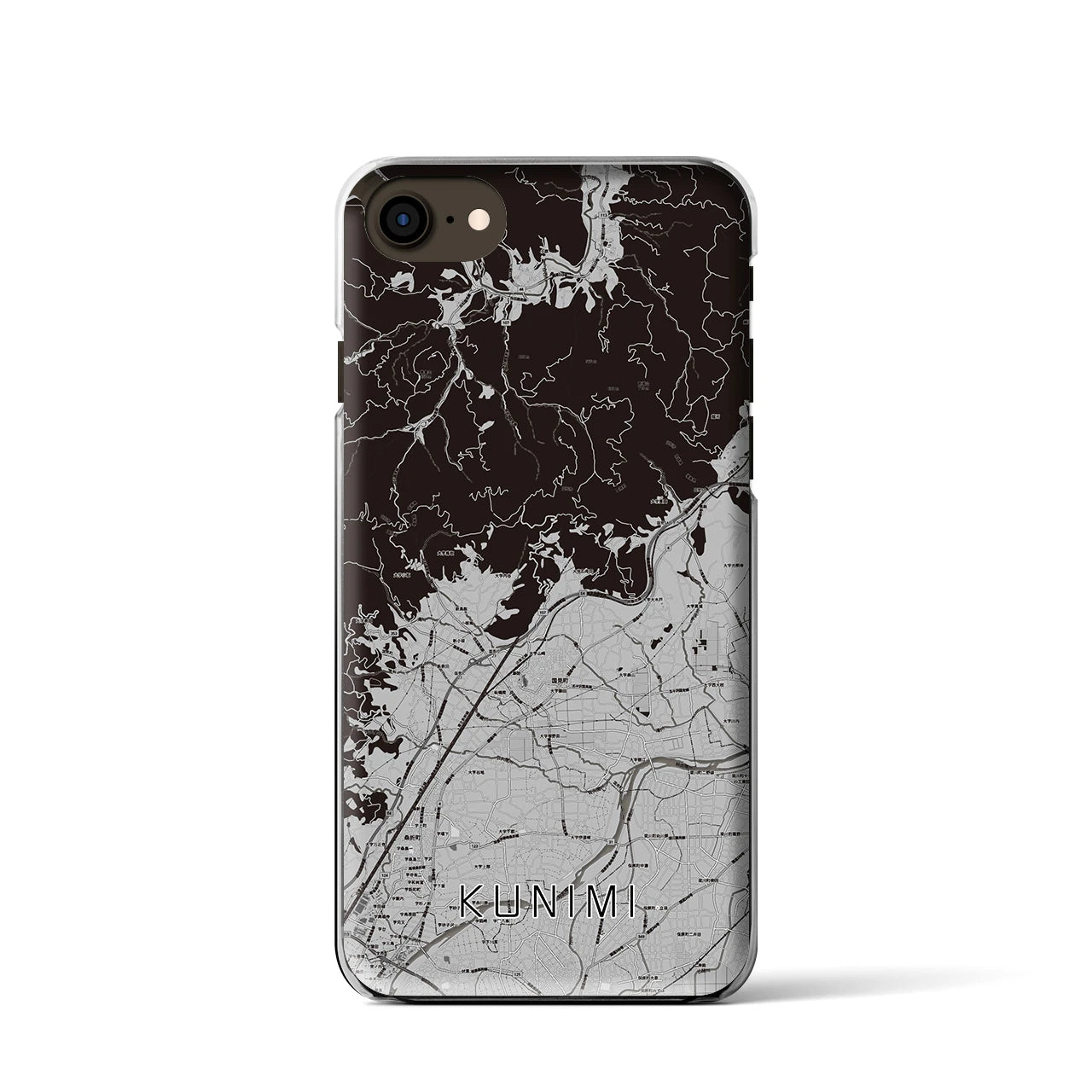 【国見(福島県)】地図柄iPhoneケース(クリアタイプ)