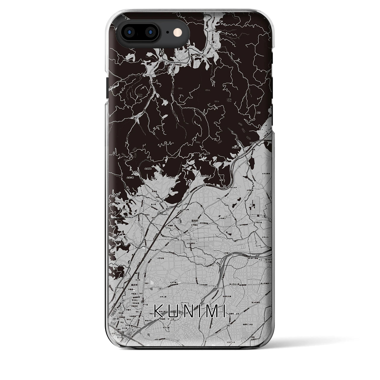 【国見(福島県)】地図柄iPhoneケース(クリアタイプ)