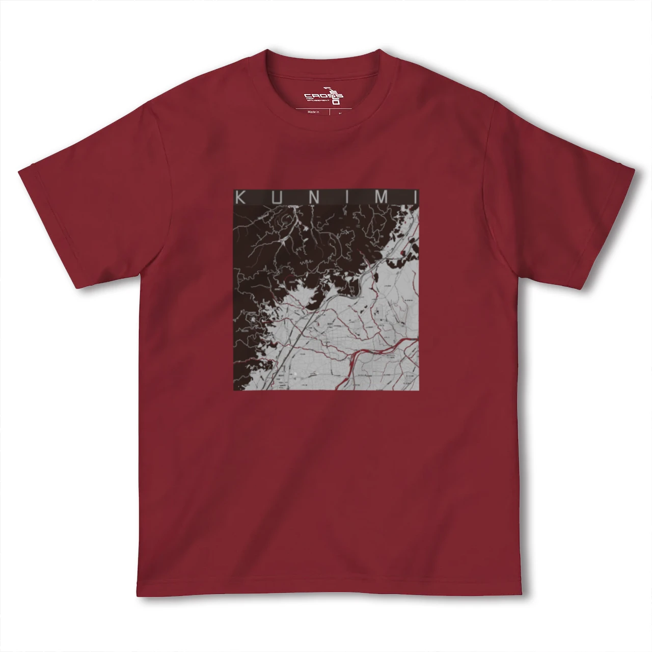 【国見(福島県)(福島県)】地図柄ヘビーウェイトTシャツ