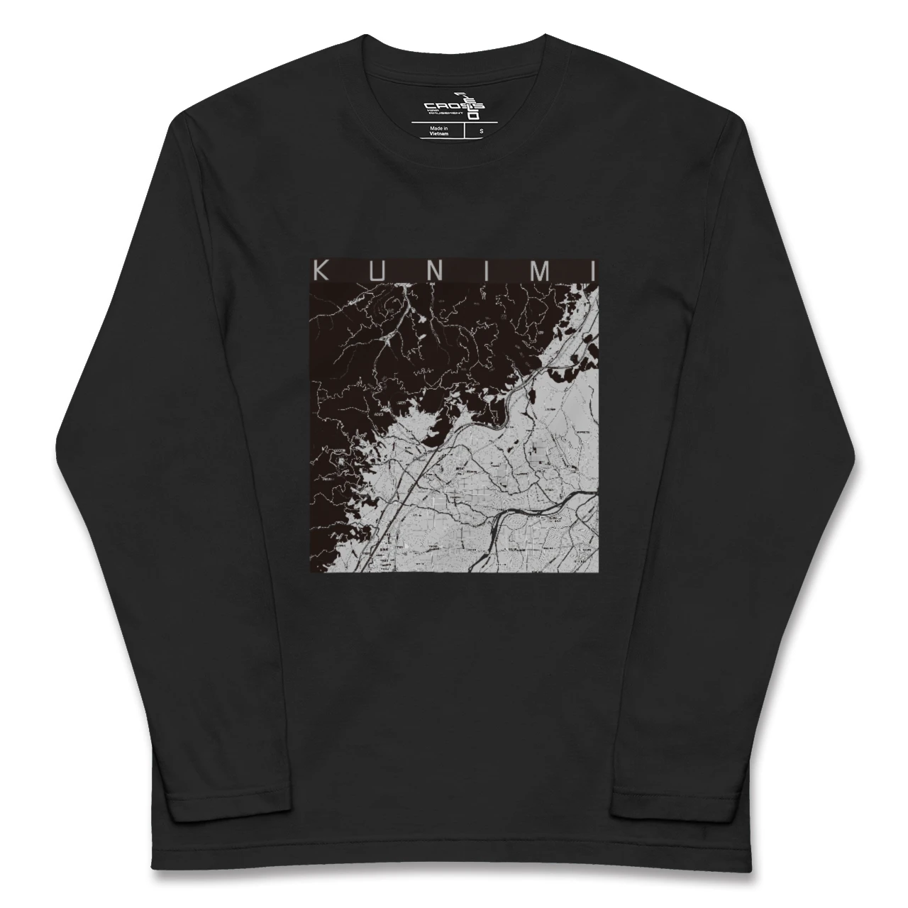 【国見(福島県)(福島県)】地図柄ロングスリーブTシャツ