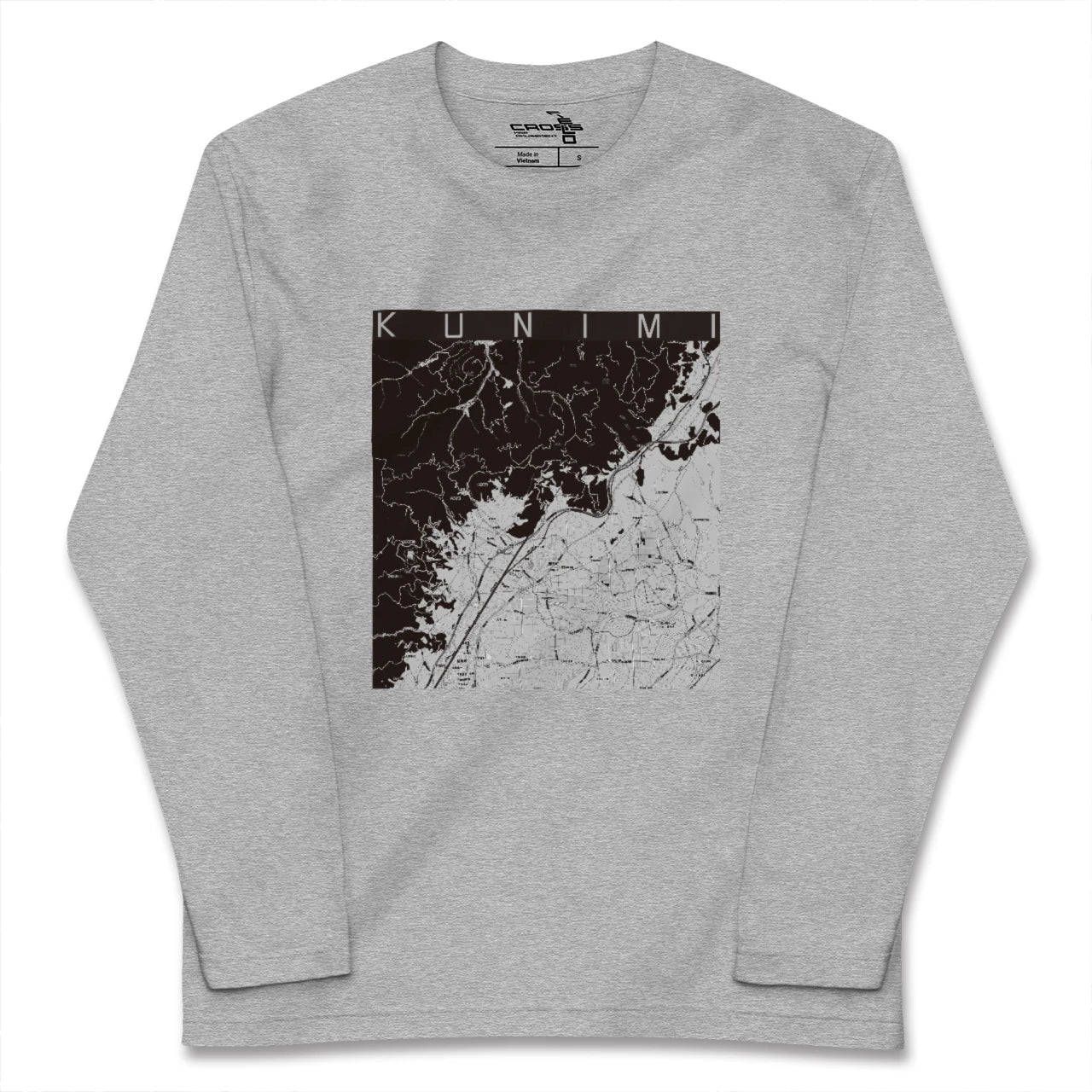 【国見(福島県)(福島県)】地図柄ロングスリーブTシャツ