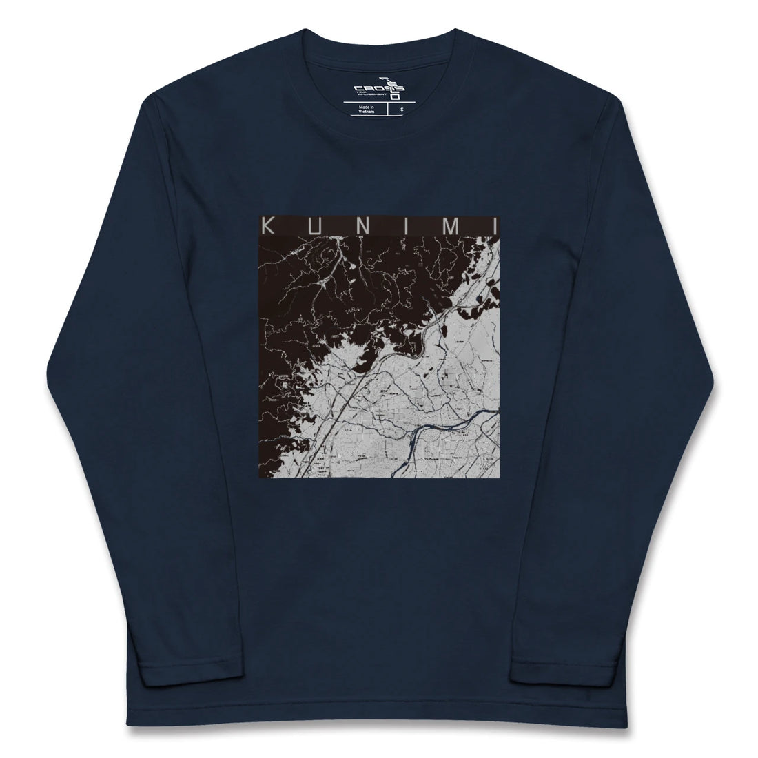 【国見(福島県)(福島県)】地図柄ロングスリーブTシャツ