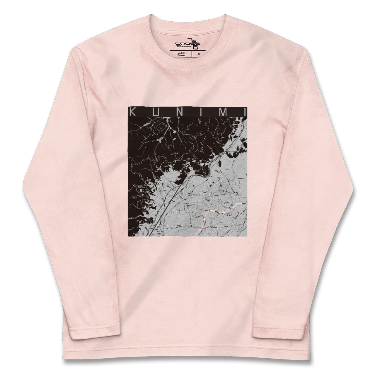 【国見(福島県)(福島県)】地図柄ロングスリーブTシャツ