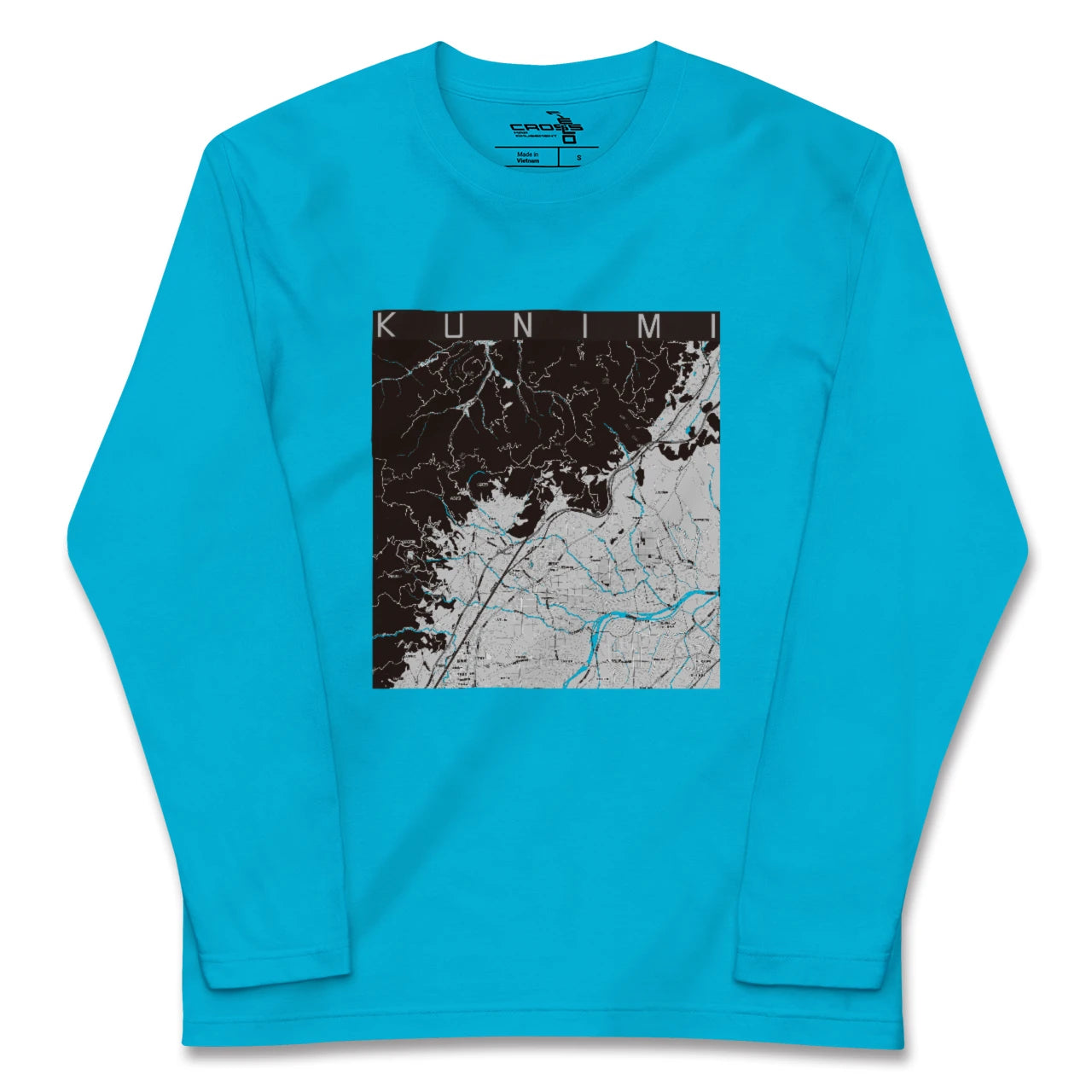 【国見(福島県)(福島県)】地図柄ロングスリーブTシャツ