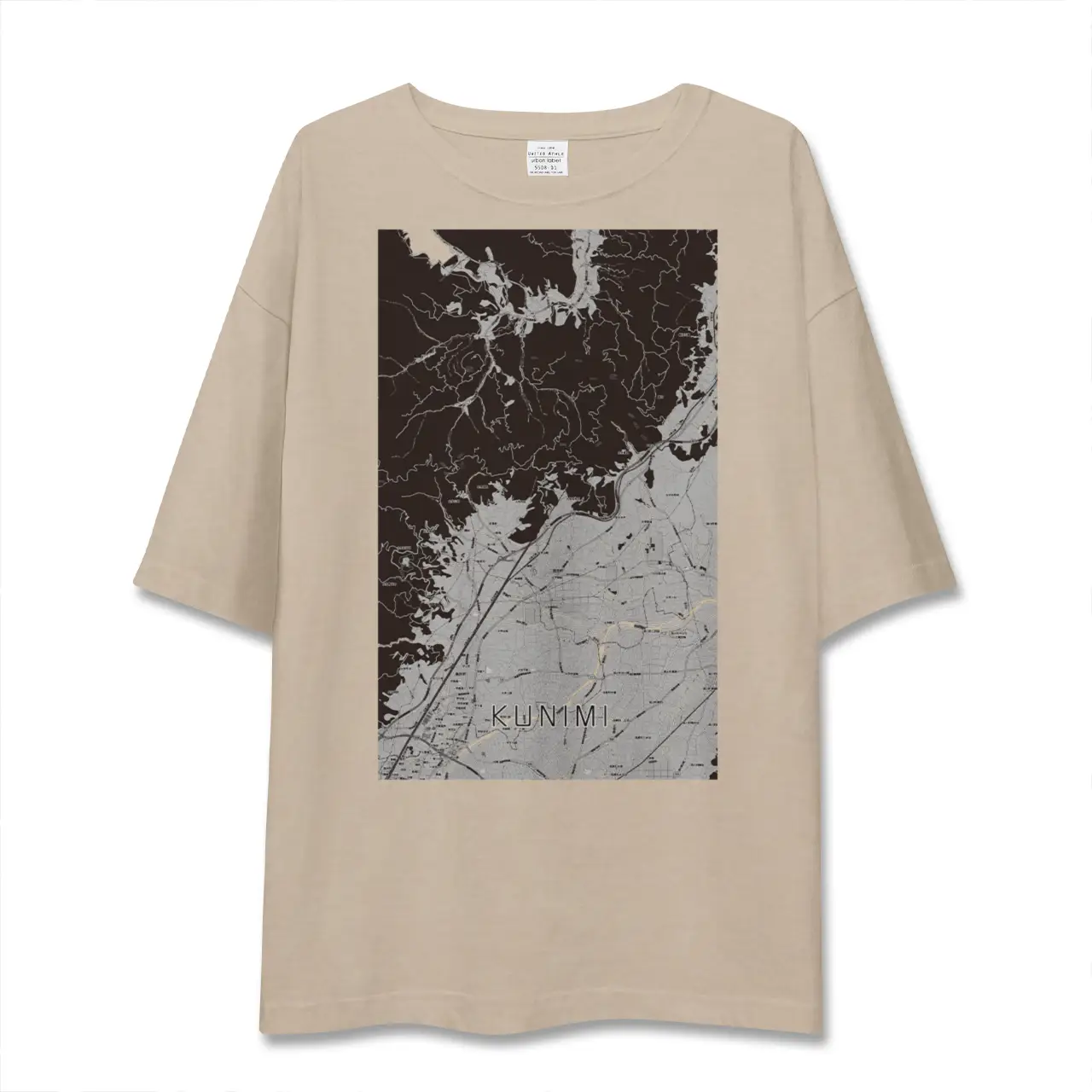 【国見(福島県)(福島県)】地図柄ビッグシルエットTシャツ
