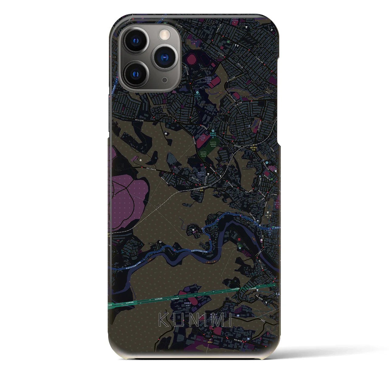 【国見(宮城県)】地図柄iPhoneケース(バックカバータイプ)