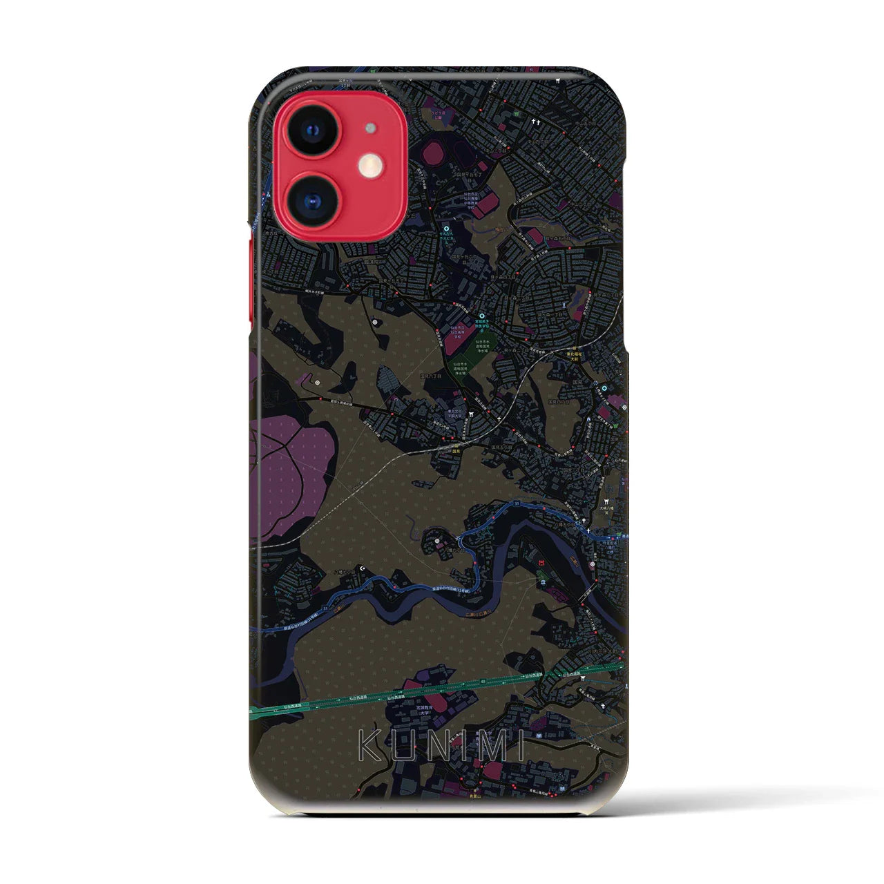 【国見(宮城県)】地図柄iPhoneケース(バックカバータイプ)