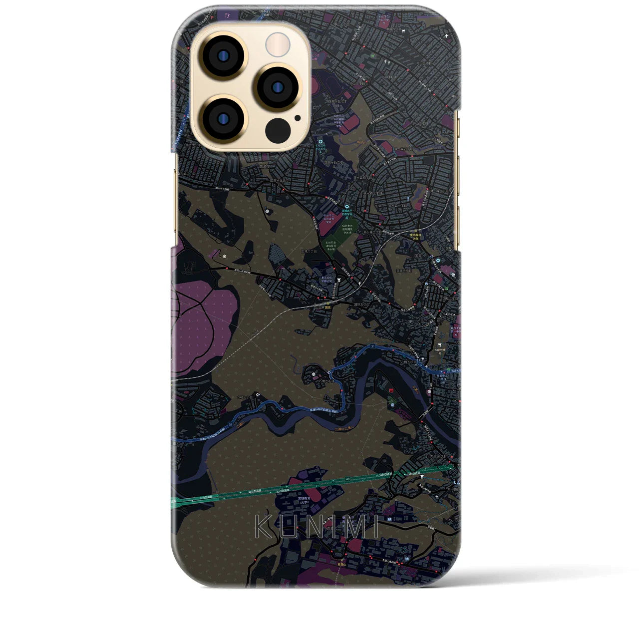 【国見(宮城県)】地図柄iPhoneケース(バックカバータイプ)