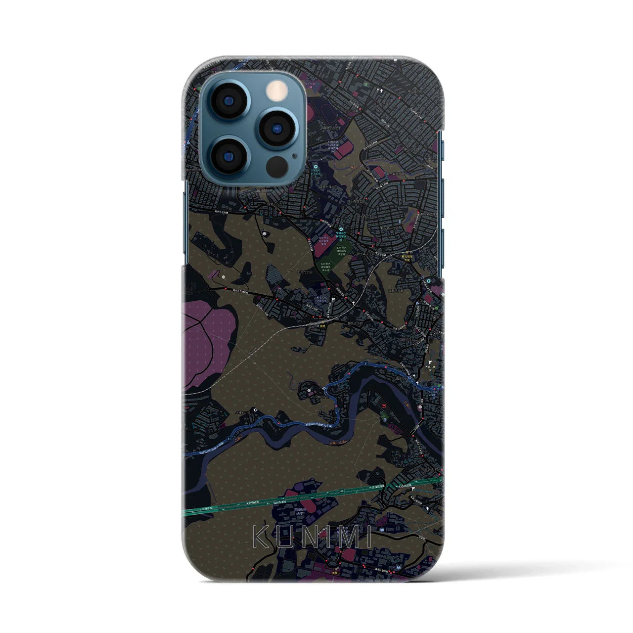 【国見(宮城県)】地図柄iPhoneケース(バックカバータイプ)