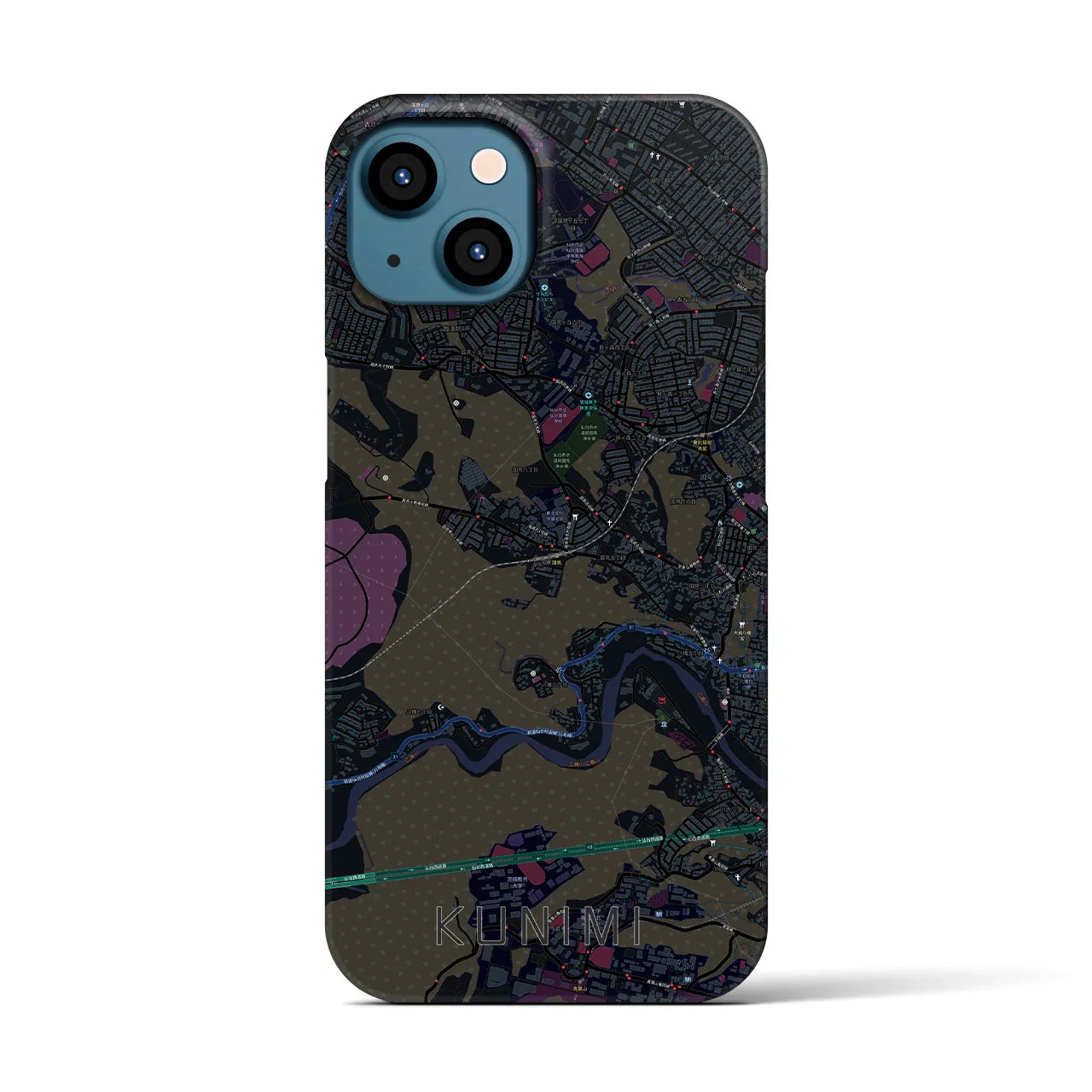 【国見(宮城県)】地図柄iPhoneケース(バックカバータイプ)