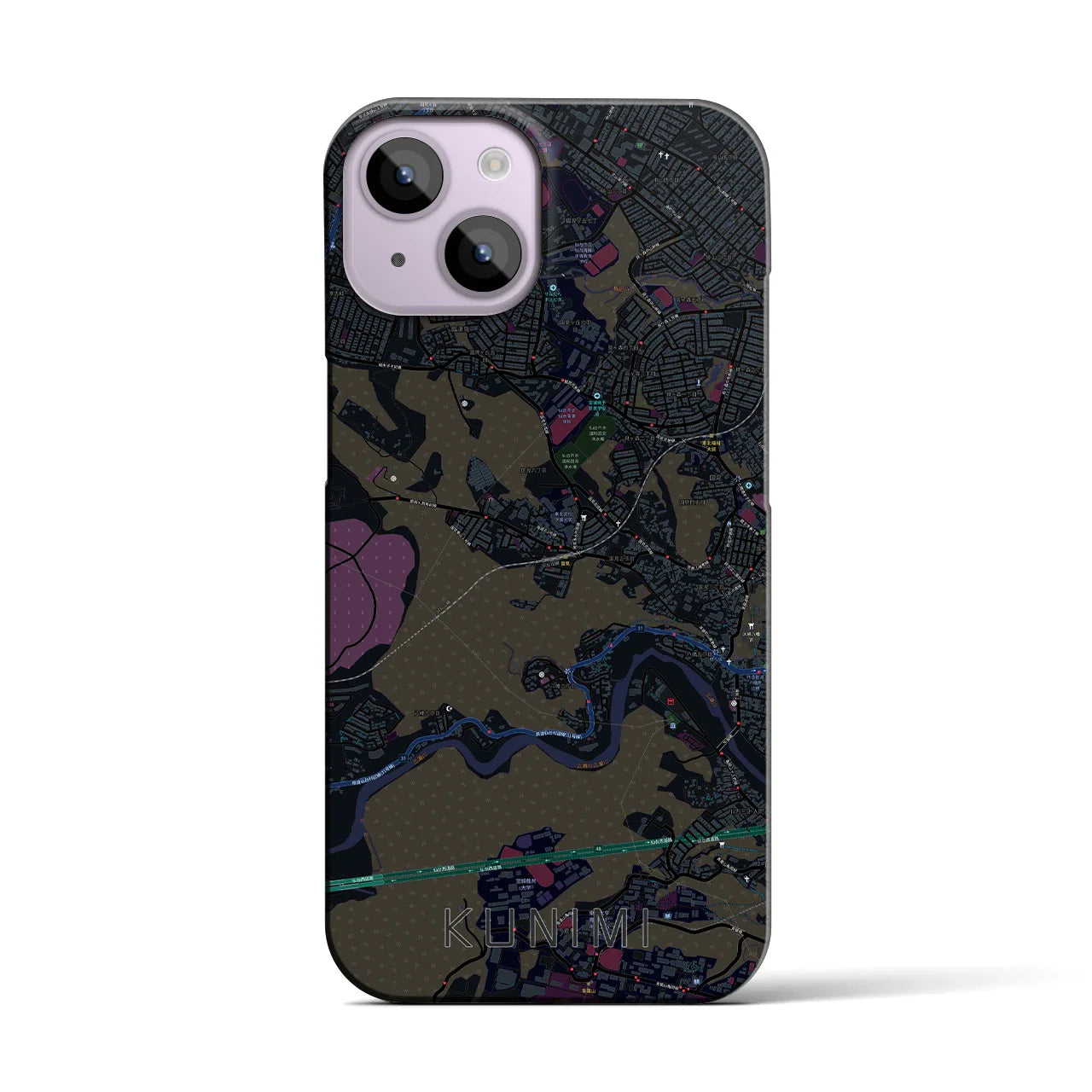 【国見(宮城県)】地図柄iPhoneケース(バックカバータイプ)