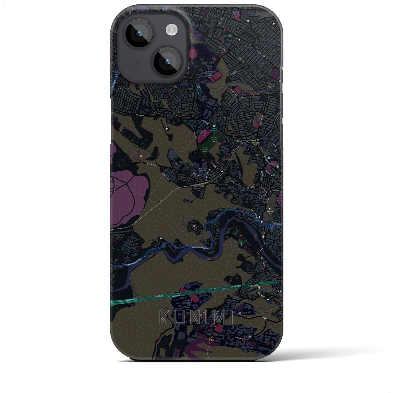 【国見(宮城県)】地図柄iPhoneケース(バックカバータイプ)