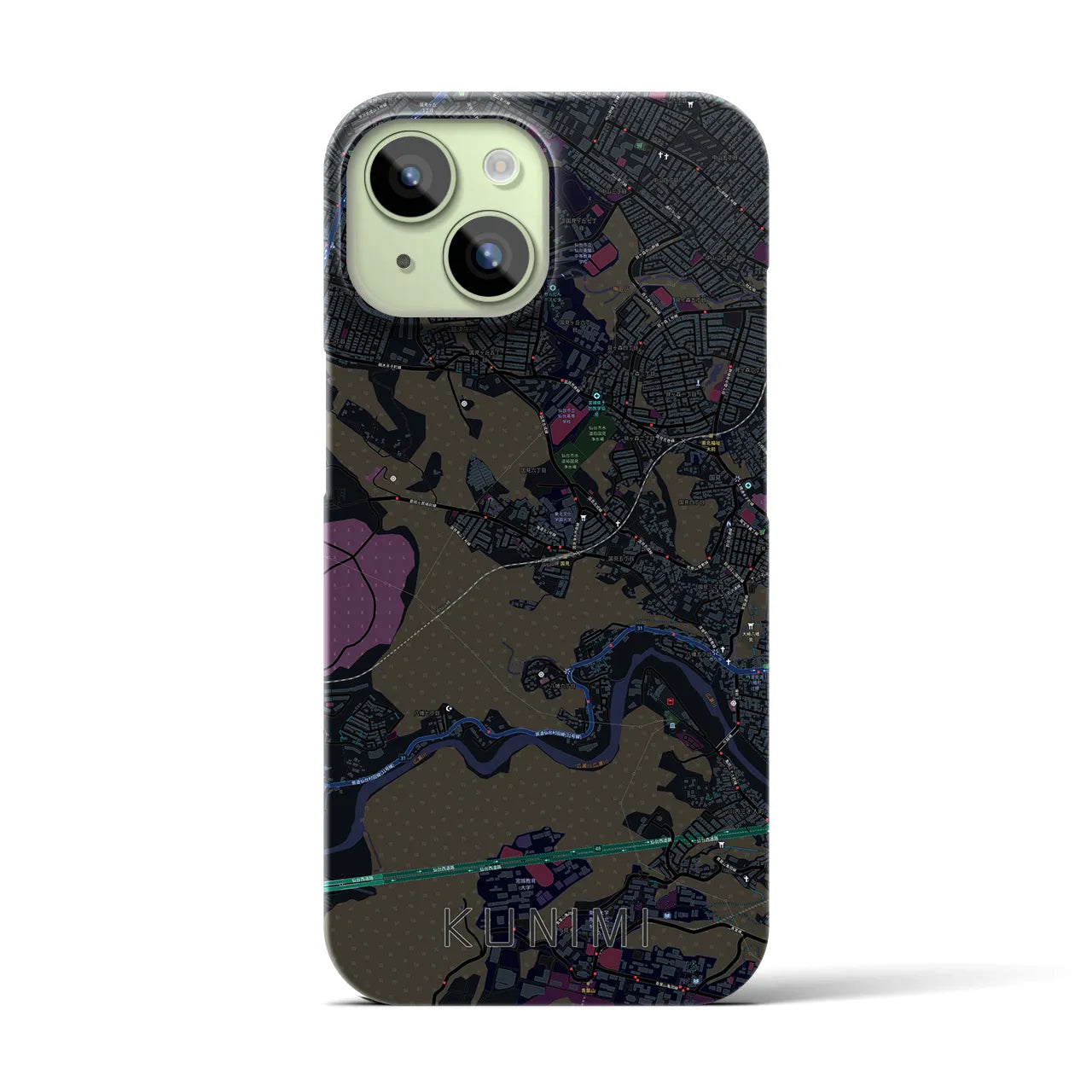 【国見(宮城県)】地図柄iPhoneケース(バックカバータイプ)