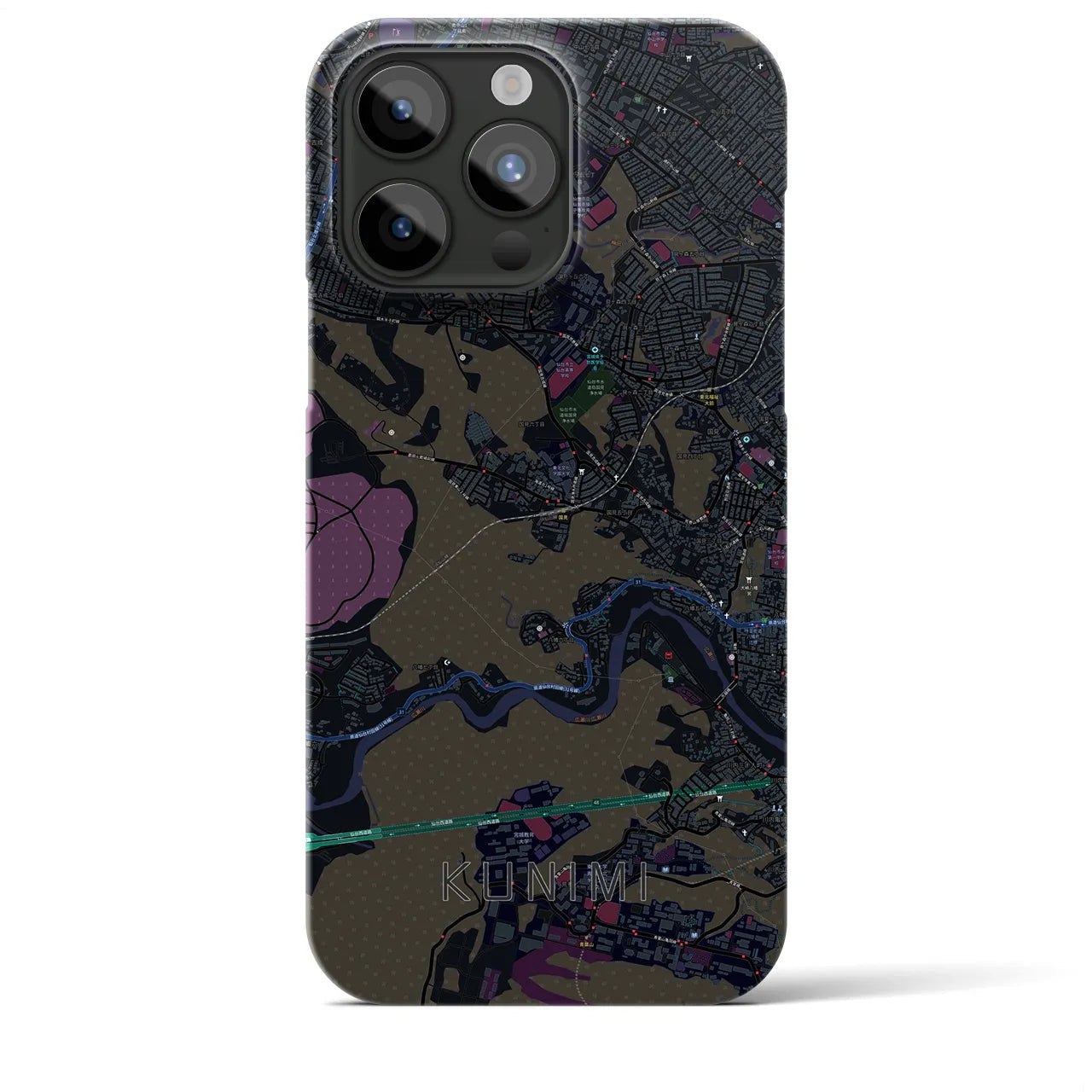 【国見(宮城県)】地図柄iPhoneケース(バックカバータイプ)