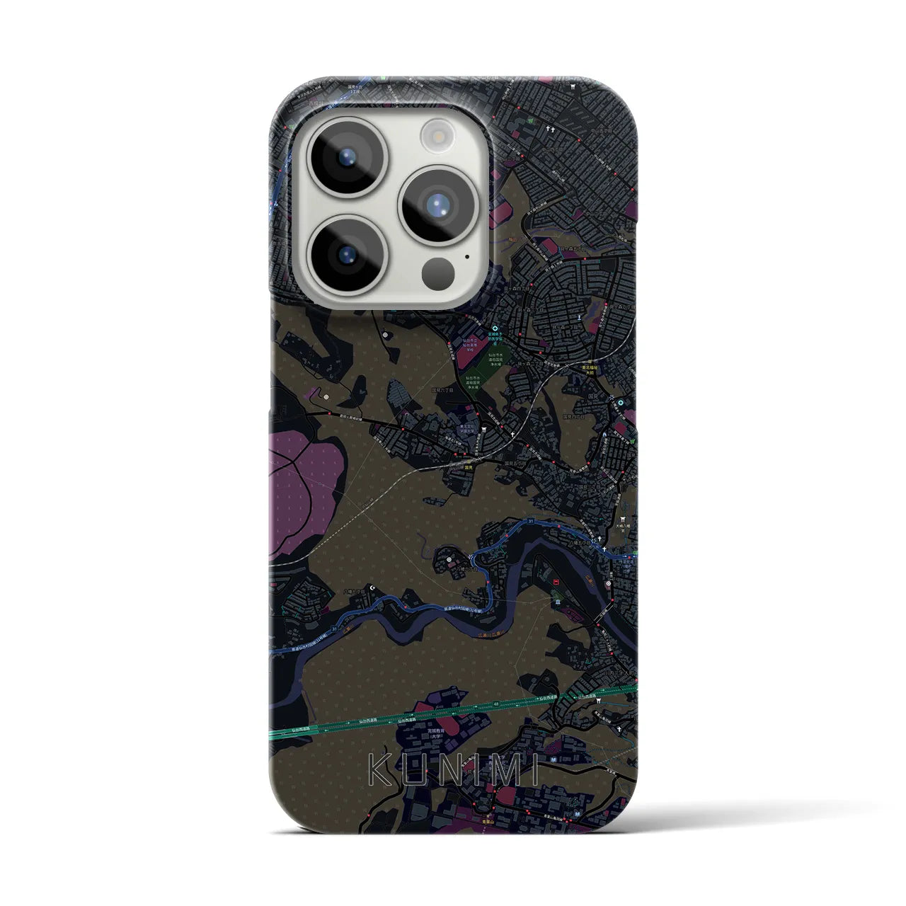【国見(宮城県)】地図柄iPhoneケース(バックカバータイプ)
