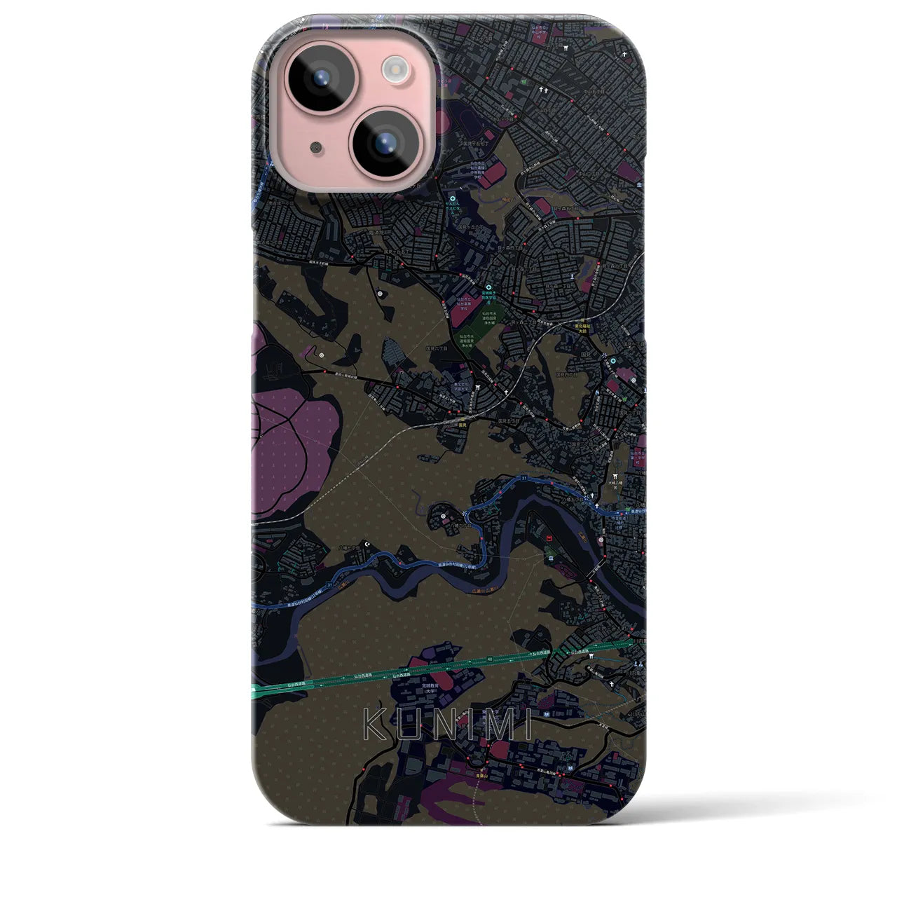【国見(宮城県)】地図柄iPhoneケース(バックカバータイプ)