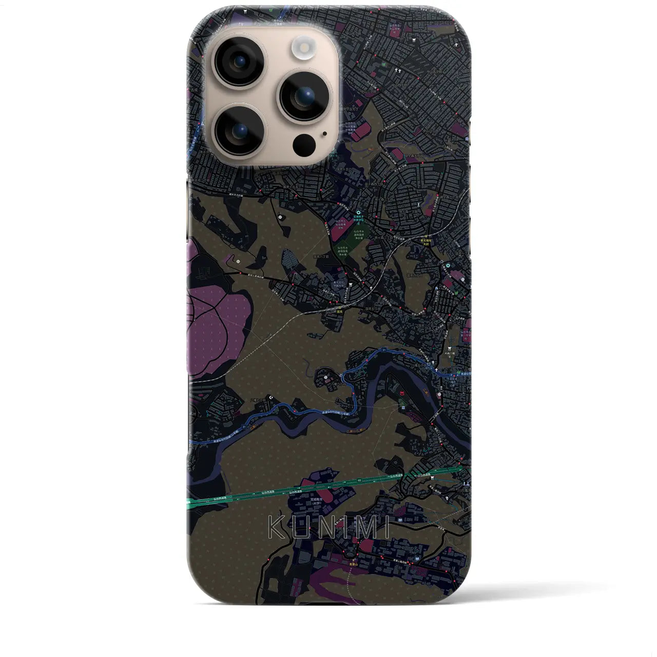 【国見(宮城県)】地図柄iPhoneケース(バックカバータイプ)