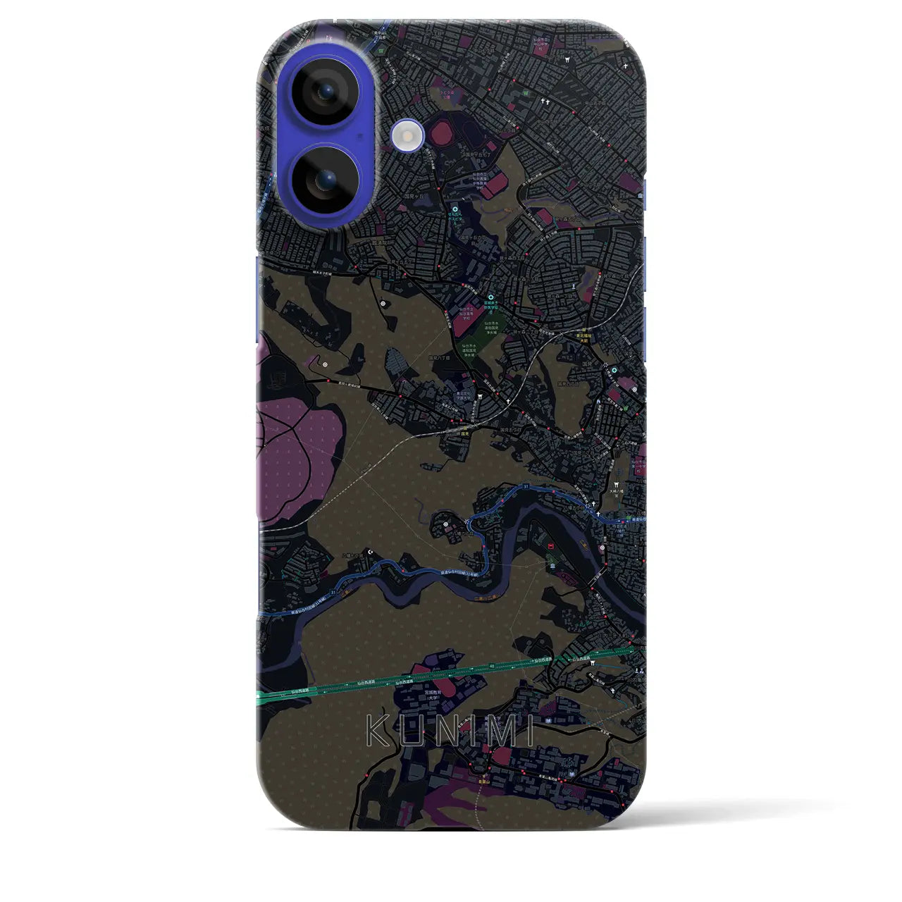 【国見(宮城県)】地図柄iPhoneケース(バックカバータイプ)