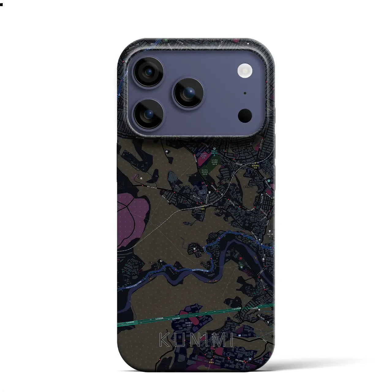 【国見(宮城県)】地図柄iPhoneケース(バックカバータイプ)