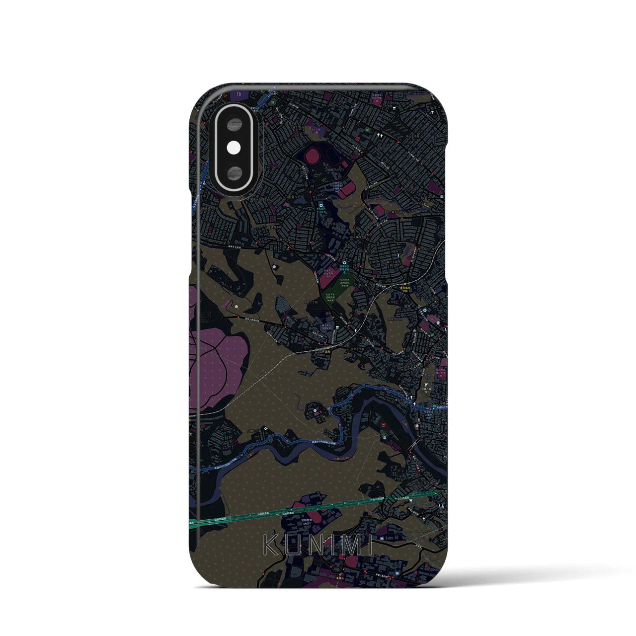 【国見(宮城県)】地図柄iPhoneケース(バックカバータイプ)